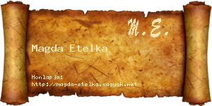 Magda Etelka névjegykártya